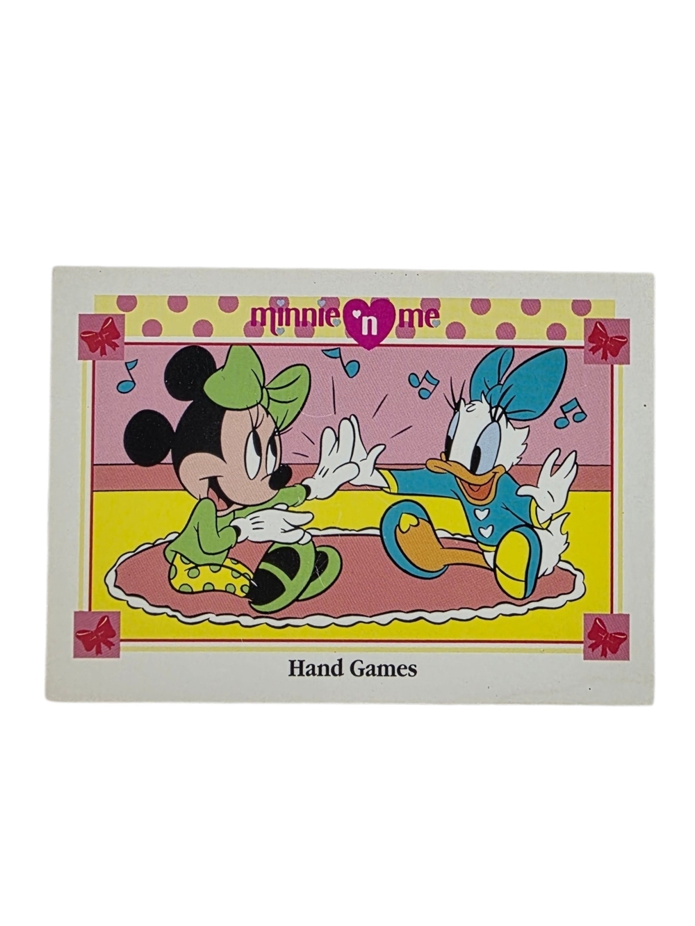 1991 Disney Minnie 'n Me Hand Games Cards - Pink, Yellow, Green, Blue